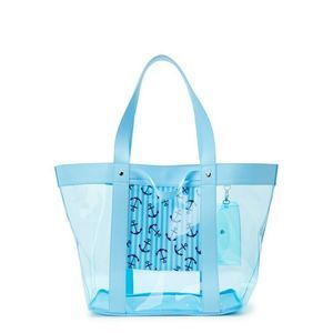 No Boundaries Blue/anchor Beach Bag Vinyl Tote